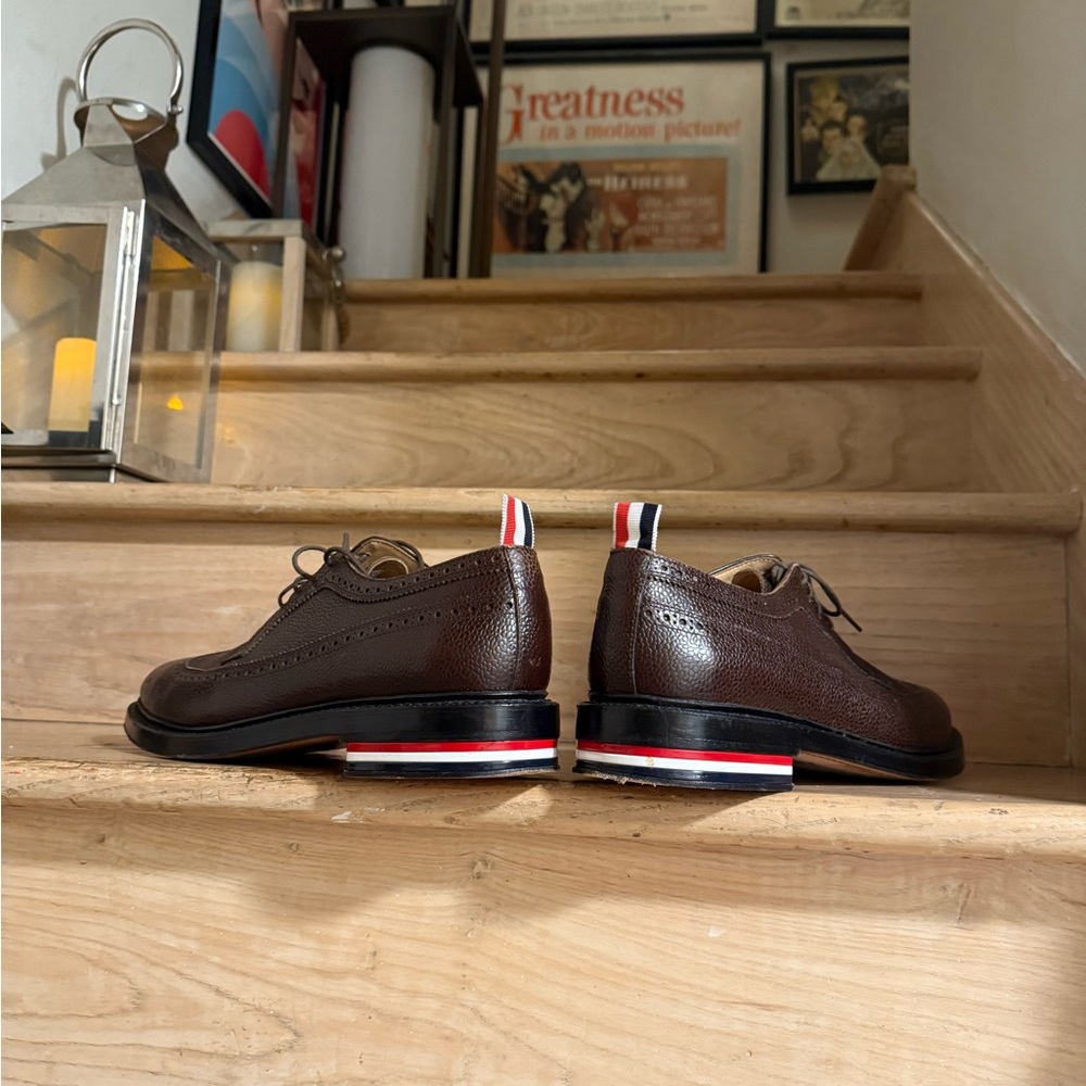 Thom Browne Pebble Grain Leather Longwing Derby Shoes - Men 10.5US/43.5EU - Picture 13 of 16